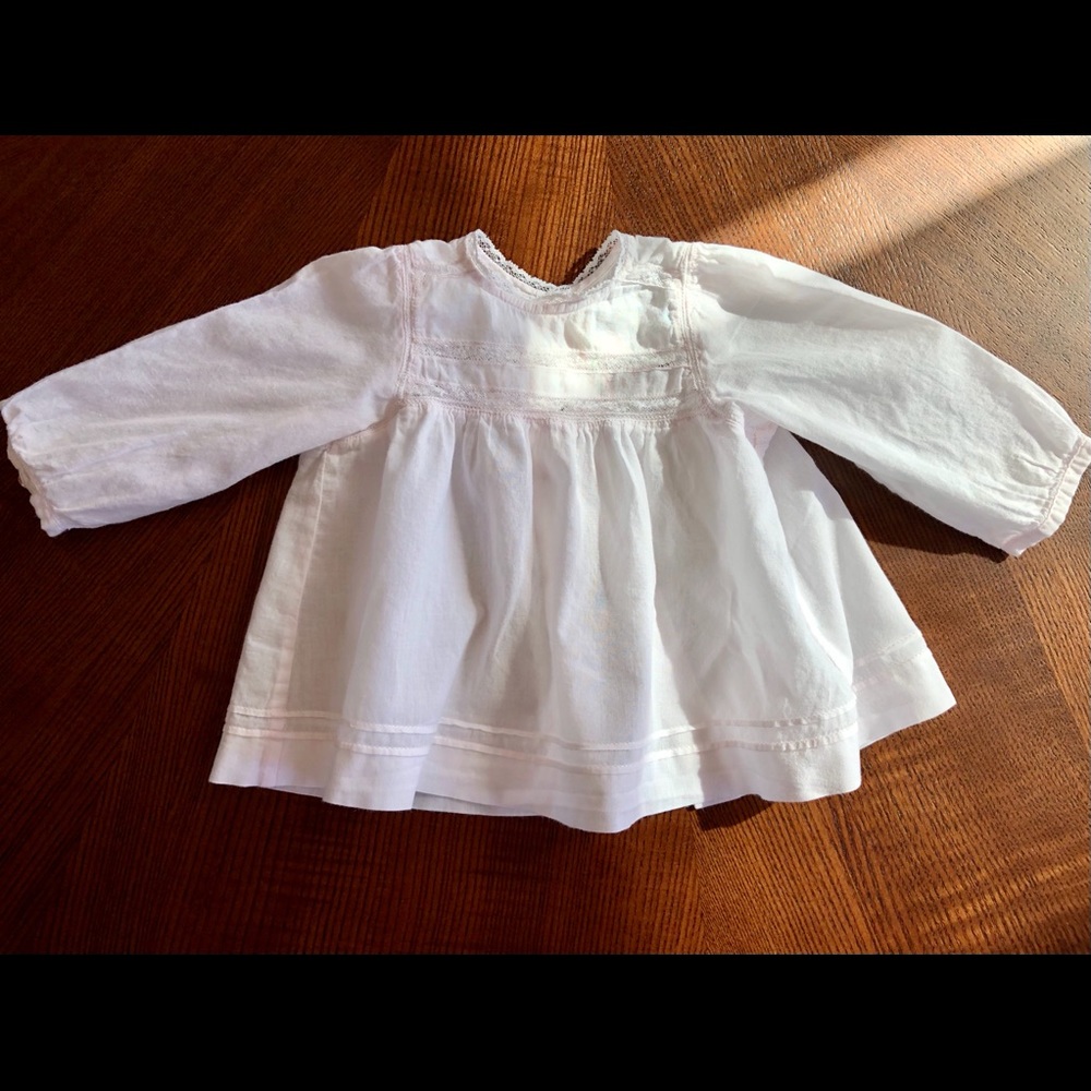 Bonpoint Lace Blouse in Light Pink, 0-3 months